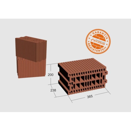 Caramida Soceram 365 x 200 x 238 E LD, 72 bucati
