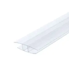 Profil H din policarbonat 4mm, transparent, 6 metri