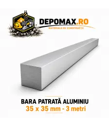 Bara patrata aluminiu 35 x 35 mm, 3 metri, EN AW-2007