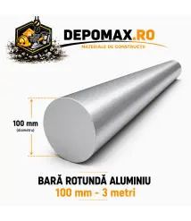 Bara rotunda aluminiu 100 mm, 3 metri, EN AW-2007