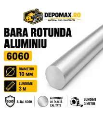 Bara rotunda aluminiu 10 mm, 3 metri, EN AW-6060