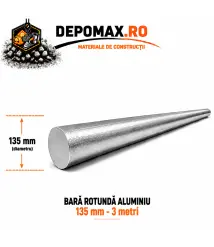 Bara rotunda aluminiu 135 mm, 3 metri, EN AW-6082