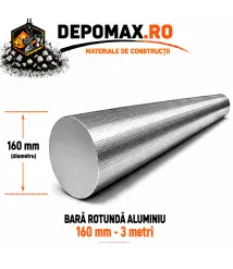 Bara rotunda aluminiu 160 mm, 3 metri, EN AW-6082