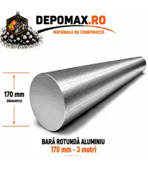 Bara rotunda aluminiu 170 mm, 3 metri, EN AW-6082
