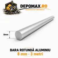 Bara rotunda aluminiu 8 mm, 3 metri, EN AW-6060