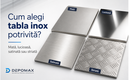 Tabla inox mată, lucioasă, satinată și striată – ghid comparativ Depomax