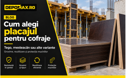 Placaj Tego filmat pentru cofraje din beton, panouri și structură de susținere în șantier