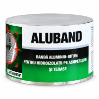 Banda bituminoasa autoadeziva Den Braven Aluband, 100 mm x 10 metri, aluminiu