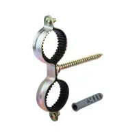 Colier dublu metalic zincat galben cu garnitura EvoSanitary, 15 mm
