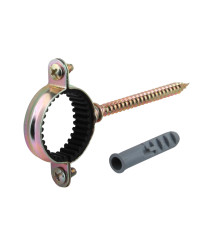 Colier metalic zincat galben cu garnitura EvoSanitary, 18 mm