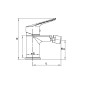Baterie bideu 2025 EvoSanitary, lungime 131 mm, inaltime utila 61 mm