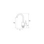 Baterie bucatarie lebada tip u inox 5001, lungime 200 mm, inaltime utila 255 mm