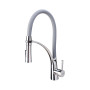 Baterie bucatarie pipa flexibila si suport fixare, lungime 200 mm, culoare rosu