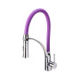 Baterie bucatarie pipa flexibila si suport fixare, lungime 200 mm, culoare rosu