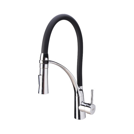 Baterie bucatarie pipa flexibila si suport fixare, lungime 200 mm, culoare rosu
