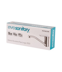 Baterie bucatarie pipa lunga 2025 EvoSanitary, lungime 202 mm, inaltime utila 104 mm