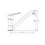 Baterie bucatarie pipa medie 2025 EvoSanitary, lungime 170 mm, inaltime utila 104 mm