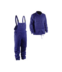 Costum de lucru cu haina si pantalon cu pieptar bleumarin, marimea 42