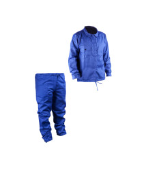 Costum de lucru cu haina si pantalon simplu albastru, marimea 52