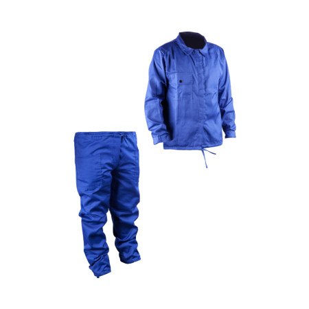 Costum de lucru cu haina si pantalon simplu albastru, marimea 52