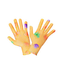 Manusi de gradina cu motiv floral, verzi, marimea 9
