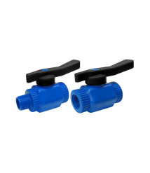 Robinet trecere PP albastru cu maneta Italia, 1/2 inch, FI-FI