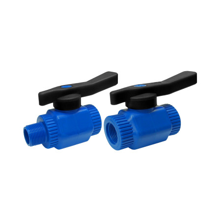 Robinet trecere PP albastru cu maneta Italia, 3/4 inch, FI-FI