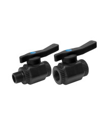 Robinet trecere PP negru cu maneta Italia, 1/2 inch, FI-FI