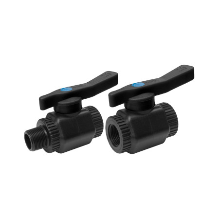 Robinet trecere PP negru cu maneta Italia, 3/4 inch, FI-FI
