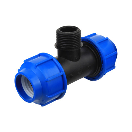 Teu PEHD cu filet exterior Italia, 20 mm x 3/4 inch