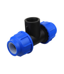 Teu PEHD cu filet interior EvoSanitary, 25 mm x 3/4 inch, pachet 5 bucati
