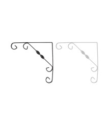 Consola metalica decorativa pentru rafturi, 250x250 mm, alb