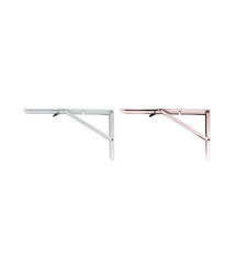 Consola metalica rabatabila pentru rafturi, 400x215 mm, alb