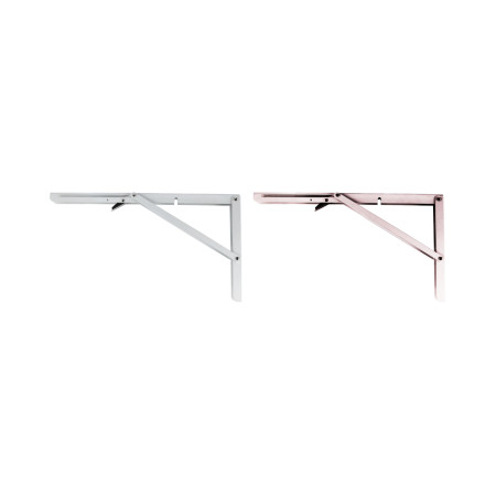 Consola metalica rabatabila pentru rafturi, 400x215 mm, alb
