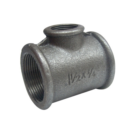 Teu negru redus 130 EvoSanitary, Di 2 inch, D 1/2 inch