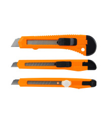 Set 3 cuttere, lame 9x80 si 18x100 mm