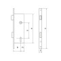 Broasca pentru usa PVC cu mecanism reversibil, interax 92 mm, latime pana la butuc 30 mm, contraplaca 22 x 240 mm