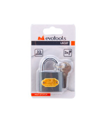 Lacat EvoTools cu corp din otel si belciug cromat, 50 mm
