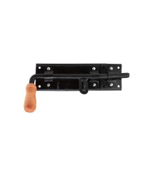 Zavor tip L pentru poarta cu maner din lemn negru, 280x80 mm, dreapta