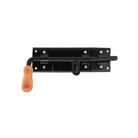 Zavor tip L pentru poarta cu maner din lemn negru, 280x80 mm, dreapta