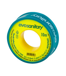Banda PTFE pentru gaz 1109, latime 12 mm, lungime 10 m, grosime 0,1 mm, densitate 0,7 g/cm³
