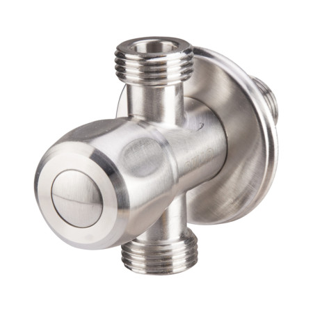 Robinet coltar inox 3 cai cu cap armatura ceramic, 1/2