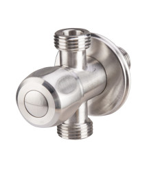 Robinet coltar inox 3 cai cu cap armatura ceramic, 1/2