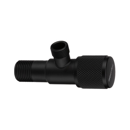 Robinet coltar inox negru cu cap armatura ceramic 1186, diametru exterior 1/2 inch, diametru interior 1/2 inch