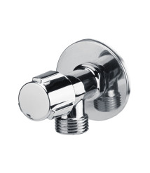 Robinet coltar nichelat cu cap armatura ceramic EvoSanitary, diametru intrare 1/2 inch, diametru iesire 3/8 inch