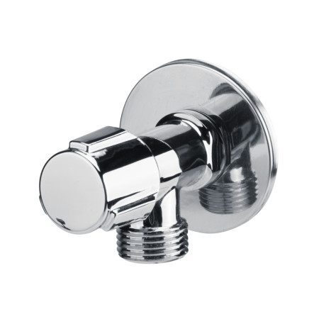 Robinet coltar nichelat cu cap armatura ceramic EvoSanitary, diametru intrare 1/2 inch, diametru iesire 3/8 inch