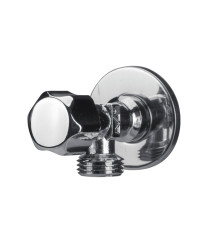 Robinet coltar nichelat cu cap armatura din cauciuc 1003, diametru intrare 1/2 inch, diametru iesire 1/2 inch