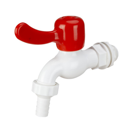 Robinet dublu-serviciu din PVC pentru rezervor plastic, diametru intrare 1/2