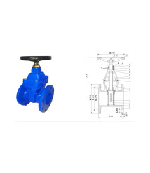 Robinet inchidere din fonta tip sertar cu flanse, DN 100