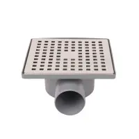 Sifon de pardoseala patrat cu clapete antiretur si antimiros EvoSanitary, 150x150 mm, evacuare 50 mm, verticala